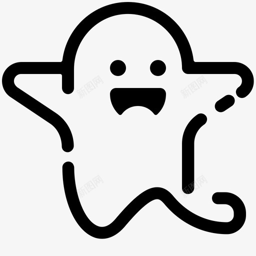 卡斯帕友好鬼魂图标svg_新图网 https://ixintu.com 万圣节 卡斯帕 友好 吃豆人 闹鬼 鬼魂