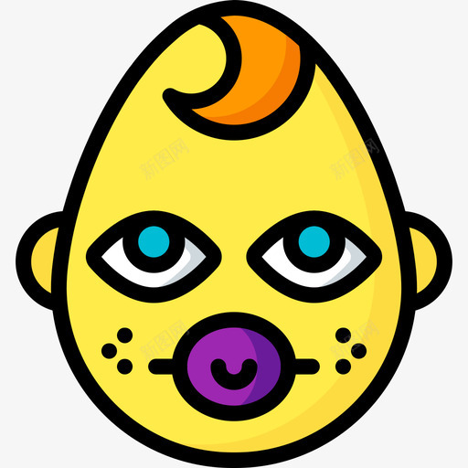 宝贝表情6线性颜色图标svg_新图网 https://ixintu.com 宝贝 线性颜色 表情6