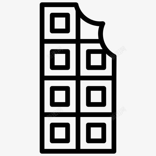 巧克力咬巧克力棒甜点图标svg_新图网 https://ixintu.com 巧克力咬 巧克力棒 打开巧克力 甜 甜和糖果线图标 甜点