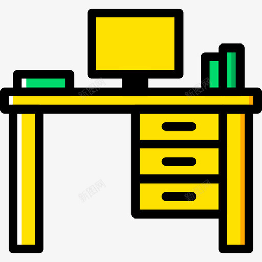 桌子5户黄色图标svg_新图网 https://ixintu.com 5户 桌子 黄色
