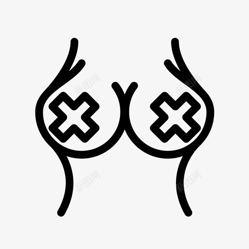 胸部乳头女人图标svg_新图网 https://ixintu.com 乳头 女人 性 胸部