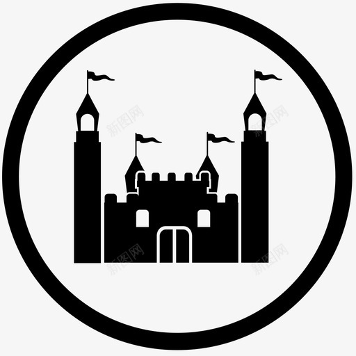 宫殿建筑城堡图标svg_新图网 https://ixintu.com 城堡 塔楼 宫殿 建筑 皇家
