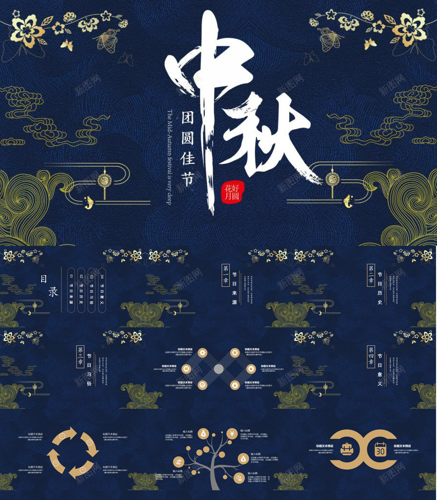 创意中国风中秋节介绍中秋节活动策划PPT模板_新图网 https://ixintu.com 中秋节 介绍 创意 国风 意中 活动策划