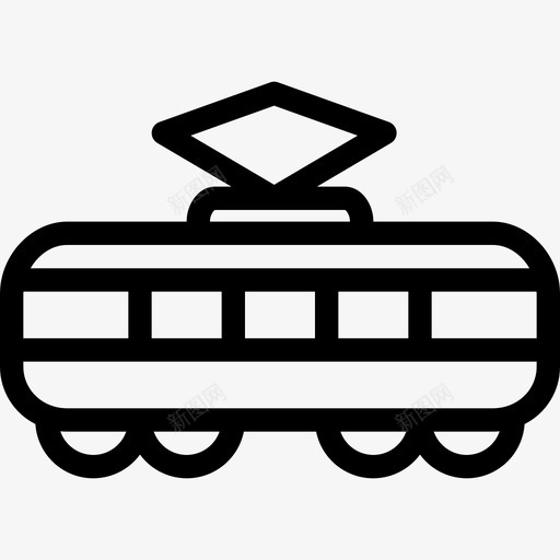 有轨电车运输34直线图标svg_新图网 https://ixintu.com 有轨电车 直线 运输34