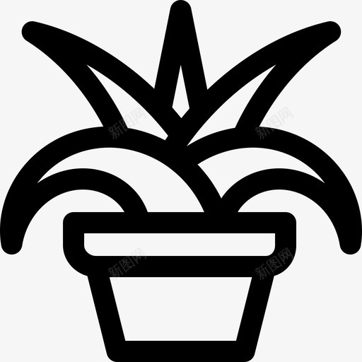 吊兰属室内植物5线状图标svg_新图网 https://ixintu.com 吊兰属 室内植物5 线状
