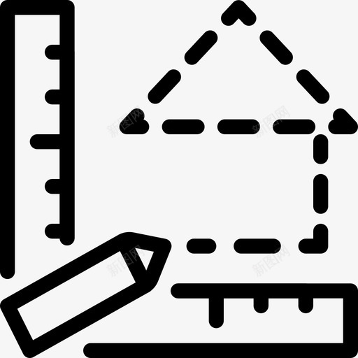 房屋平面图l方尺铅笔图标svg_新图网 https://ixintu.com l方尺 建筑线条图标 房屋平面图 比例尺 铅笔