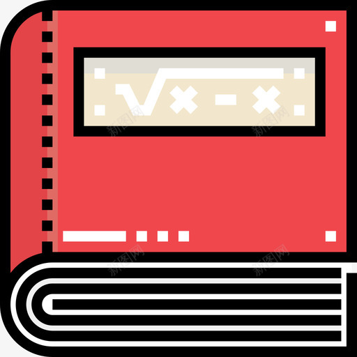 数学书书呆子10线颜色图标svg_新图网 https://ixintu.com 书呆子10 数学书 线颜色