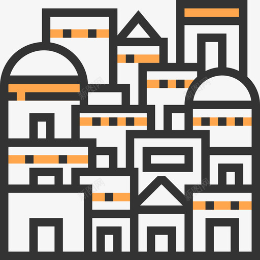 希腊城市景观黄色阴影图标svg_新图网 https://ixintu.com 希腊城市景观 黄色阴影
