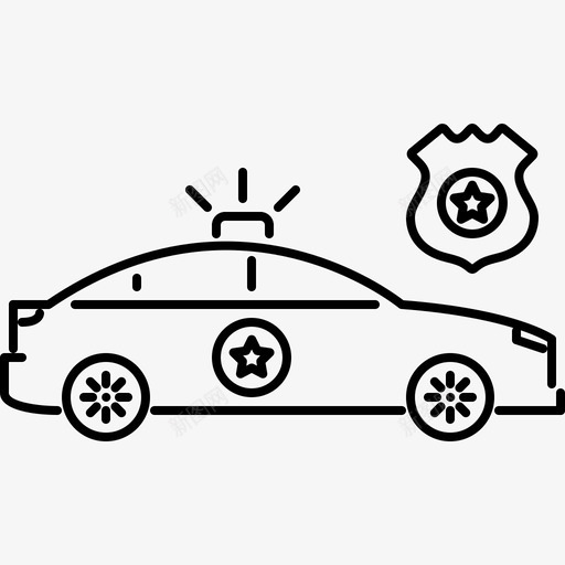 警车法律5直线型图标svg_新图网 https://ixintu.com 法律5 直线型 警车