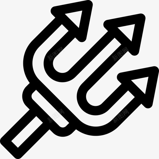 三叉戟万圣节49直系图标svg_新图网 https://ixintu.com 万圣节49 三叉戟 直系