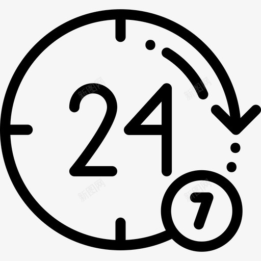 24小时23小时线性图标svg_新图网 https://ixintu.com 23小时 24小时 线性