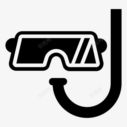 水肺面具呼吸器潜水面罩图标svg_新图网 https://ixintu.com 呼吸器 水下潜水 水肺面具 浮潜 海洋海盗海洋雕刻图标 潜水面罩