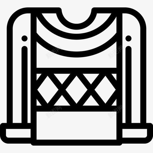 毛衣冬装7直线型图标svg_新图网 https://ixintu.com 冬装7 毛衣 直线型