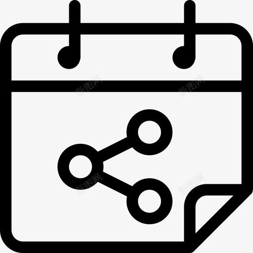 日历网络共享3线性图标svg_新图网 https://ixintu.com 日历 线性 网络共享3