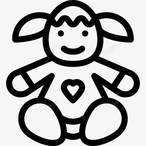 洋娃娃玩具20线性图标svg_新图网 https://ixintu.com 洋娃娃 玩具20 线性