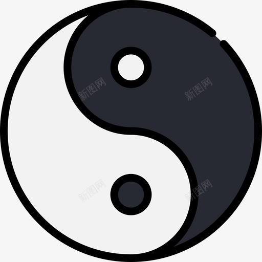 阴阳大年十三线色图标svg_新图网 https://ixintu.com 大年十三 线色 阴阳