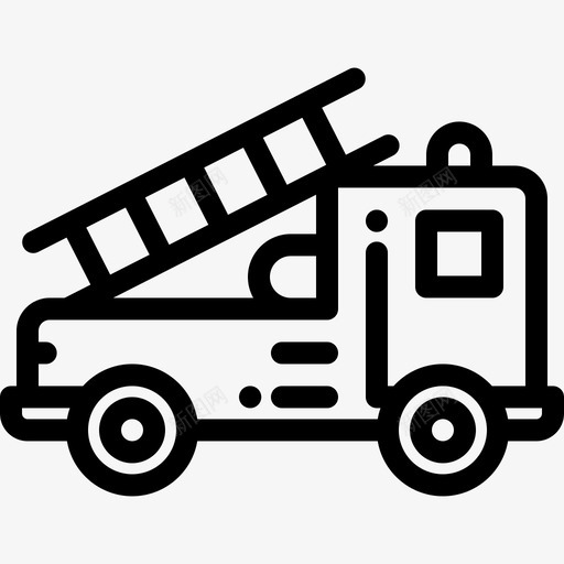 消防车紧急情况2线性图标svg_新图网 https://ixintu.com 消防车 紧急情况2 线性