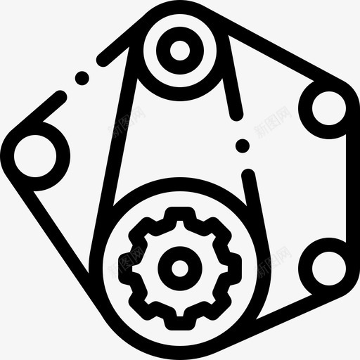 皮带汽车发动机13线性图标svg_新图网 https://ixintu.com 汽车发动机13 皮带 线性
