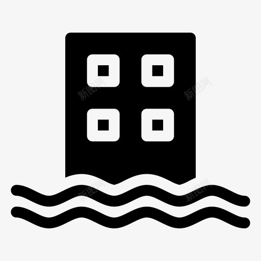 洪水建筑损坏图标svg_新图网 https://ixintu.com 2018年9月28日 危险 建筑 损坏 洪水 灾难