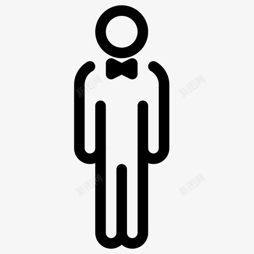 新郎领结男性图标svg_新图网 https://ixintu.com 婚姻 婚礼 新郎 男性 结婚线图标 领结