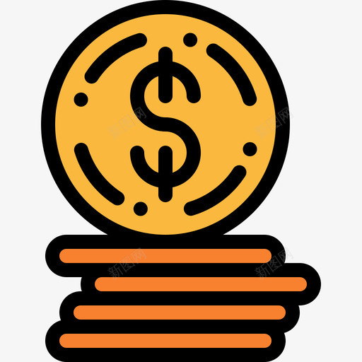 硬币金融50线颜色图标svg_新图网 https://ixintu.com 硬币 线颜色 金融50