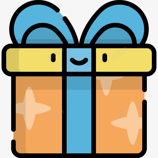礼物新年5线性颜色图标svg_新图网 https://ixintu.com 新年5 礼物 线性颜色