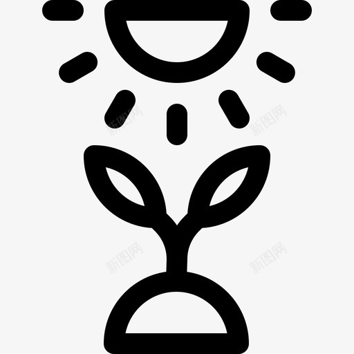 太阳室内植物5直线型图标svg_新图网 https://ixintu.com 太阳 室内植物5 直线型