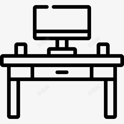 办公桌家具46直线型图标svg_新图网 https://ixintu.com 办公桌 家具46 直线型