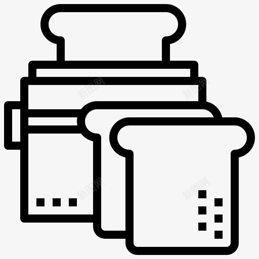 烤面包机面包房早餐图标svg_新图网 https://ixintu.com 厨房用具 家用电器 早餐 烤面包机 面包房 食品