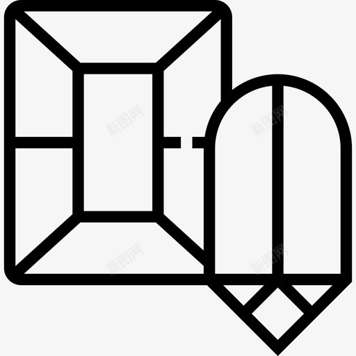 红宝石钻石2直线型图标svg_新图网 https://ixintu.com 直线型 红宝石 钻石2