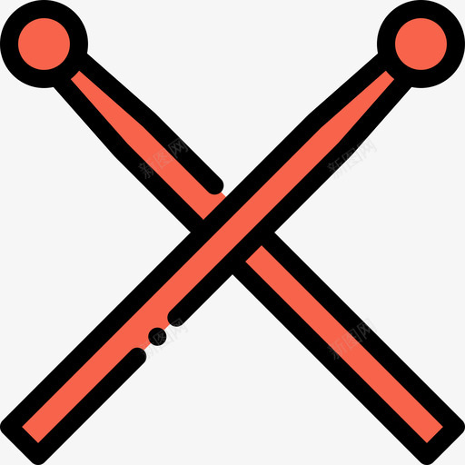 鼓槌摇滚乐4线形颜色图标svg_新图网 https://ixintu.com 摇滚乐4 线形颜色 鼓槌