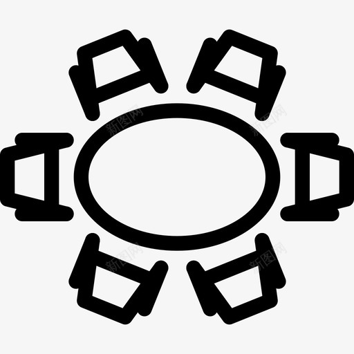餐桌椅子家具图标svg_新图网 https://ixintu.com 坐椅 套装 家具 建筑元素线图标 椅子 餐桌