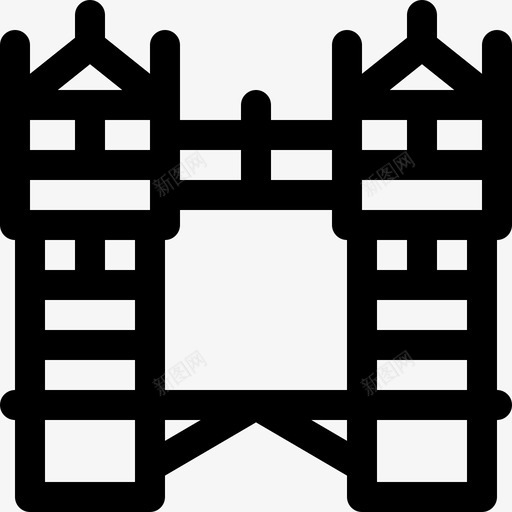 塔桥英国3直线图标svg_新图网 https://ixintu.com 塔桥 直线 英国3