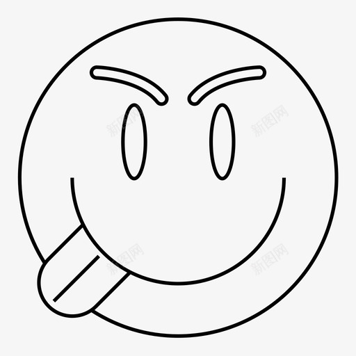 生气的脸表情笑脸图标svg_新图网 https://ixintu.com 生气的脸 笑脸 舌头 表情