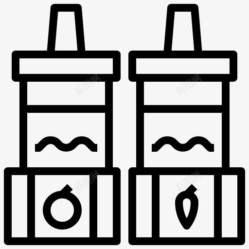 酱汁调味品食物图标svg_新图网 https://ixintu.com 烧烤和吉尔派对 番茄酱 芥末 调味品 酱汁 食物