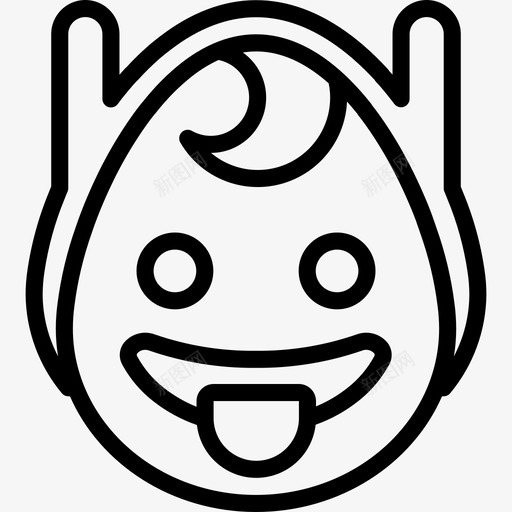 舌表情8线性图标svg_新图网 https://ixintu.com 线性 舌 表情8