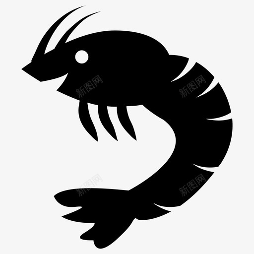 虾甲壳类动物海洋生物图标svg_新图网 https://ixintu.com 海洋生物 海洋食物载体图标 海鲜动物 甲壳类动物 虾