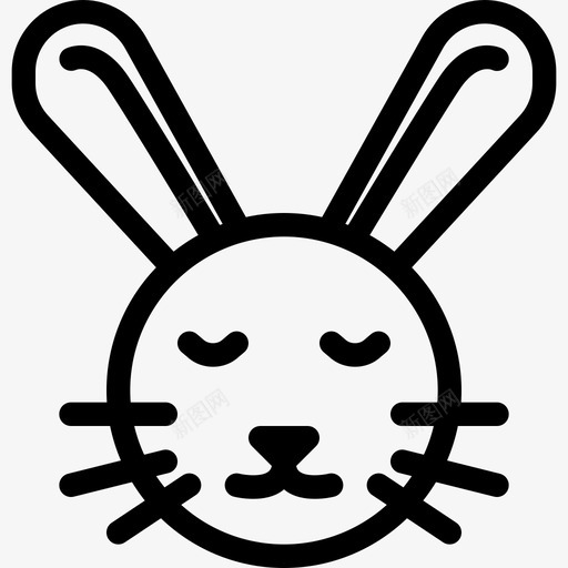 复活节兔子脸礼物图标svg_新图网 https://ixintu.com 兔子 复活节兔子 复活节线图标 玩具 礼物 脸