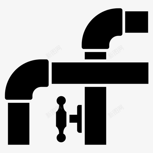 水管管件管道图标svg_新图网 https://ixintu.com 施工工具字形图标 水管 百叶窗 管件 管道