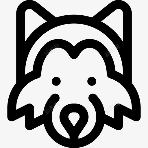 狼北极3直线型图标svg_新图网 https://ixintu.com 北极3 狼 直线型