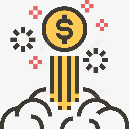 创业金融科技黄影图标svg_新图网 https://ixintu.com 创业 金融科技 黄影