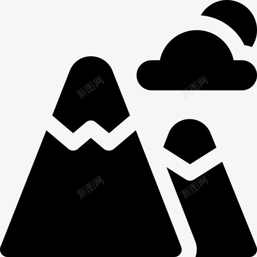 山脉地理位置6填充图标svg_新图网 https://ixintu.com 地理位置6 填充 山脉