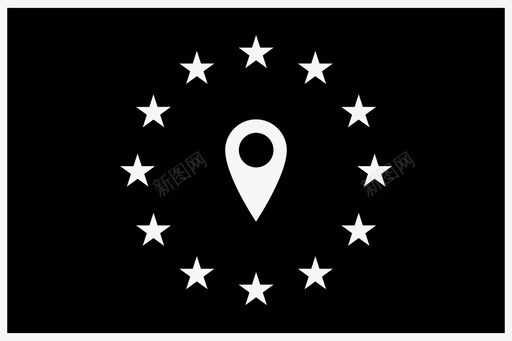 欧洲位置旗帜地图图标svg_新图网 https://ixintu.com 地图 旗帜 星星 欧洲位置 欧洲国旗