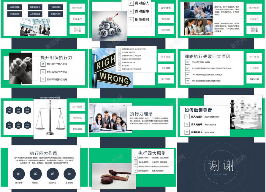 绿色简约风企业执行力培训工作汇报PPT模板_新图网 https://ixintu.com 企业 培训 工作 执行力 汇报 简约 绿色