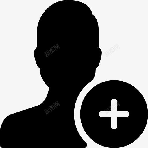 添加单个用户加号符号图标svg_新图网 https://ixintu.com 加号 添加单个用户 用户操作实心图标 符号