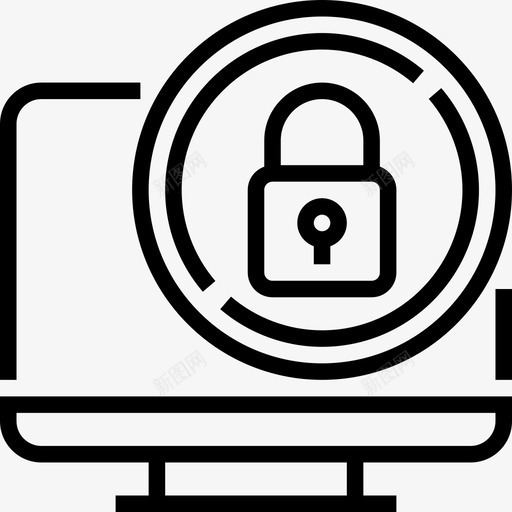 监视器互联网安全20线性图标svg_新图网 https://ixintu.com 互联网安全20 监视器 线性
