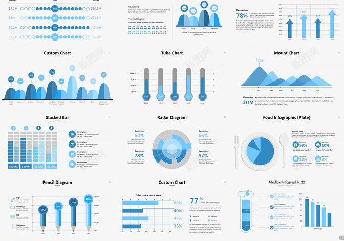 数据分析统计图表PPT模板_新图网 https://ixintu.com 图表 数据分析 统计