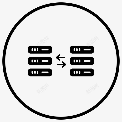 数据库大数据通信图标svg_新图网 https://ixintu.com 大数据 数据传输 数据存储 数据库 数据服务器 通信 通信设备黑填充圈