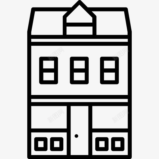 建筑物房屋直线图标svg_新图网 https://ixintu.com 建筑物 房屋 直线