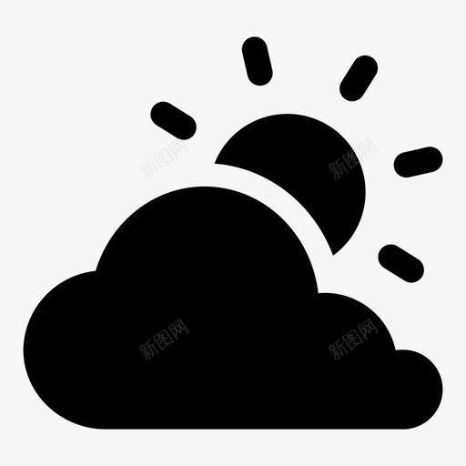 天气云层多云图标svg_新图网 https://ixintu.com 云层 多云 天气 日照 钟形天气云层扩大同步扩大